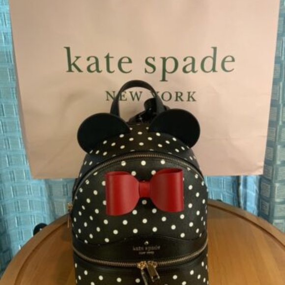 Kate Spade NWT Disney New York Minnie dome backpack Polka Dot Leather main image 4